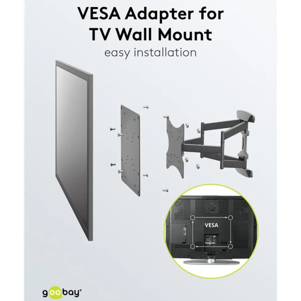 Adapter for veggfeste til TV