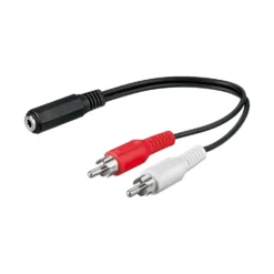 Adapterkabel 3,5 mm hunn til RCA 15 cm