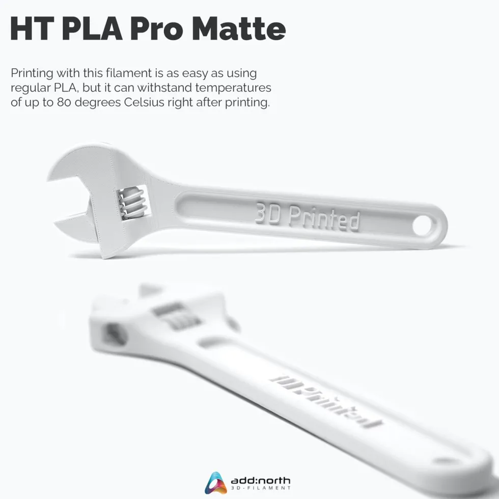 Addnorth HT-PLA Pro-filament for 3D-skriver - Matte White
