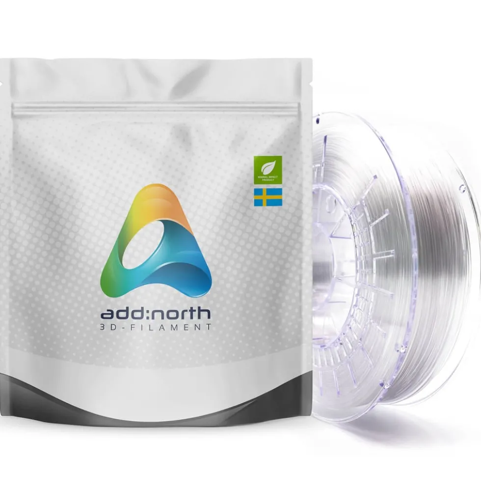 Addnorth PETG-filament for 3D-skrivere 1,75 mm Transparent