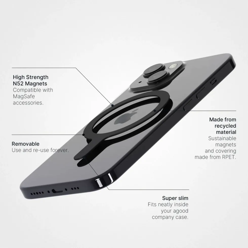 Agood company Avtakbar MagSafe-ring Svart