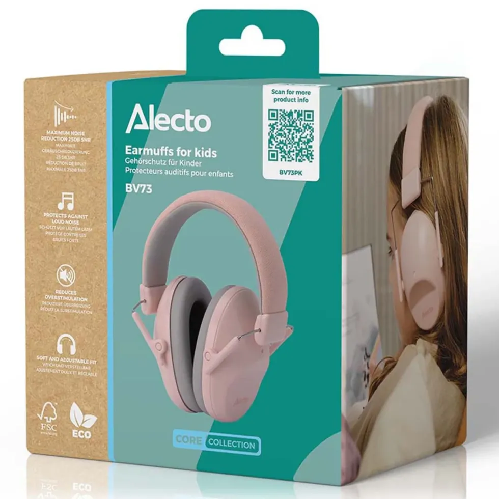 Alecto BV73 Hørselsvern for barn Rosa