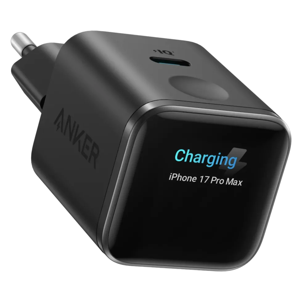 Anker Nano Charger 45 W USB-C-lader med smart display Svart