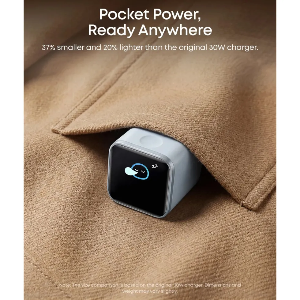 Anker Nano Charger 45 W USB-C-lader med smart display Oransje