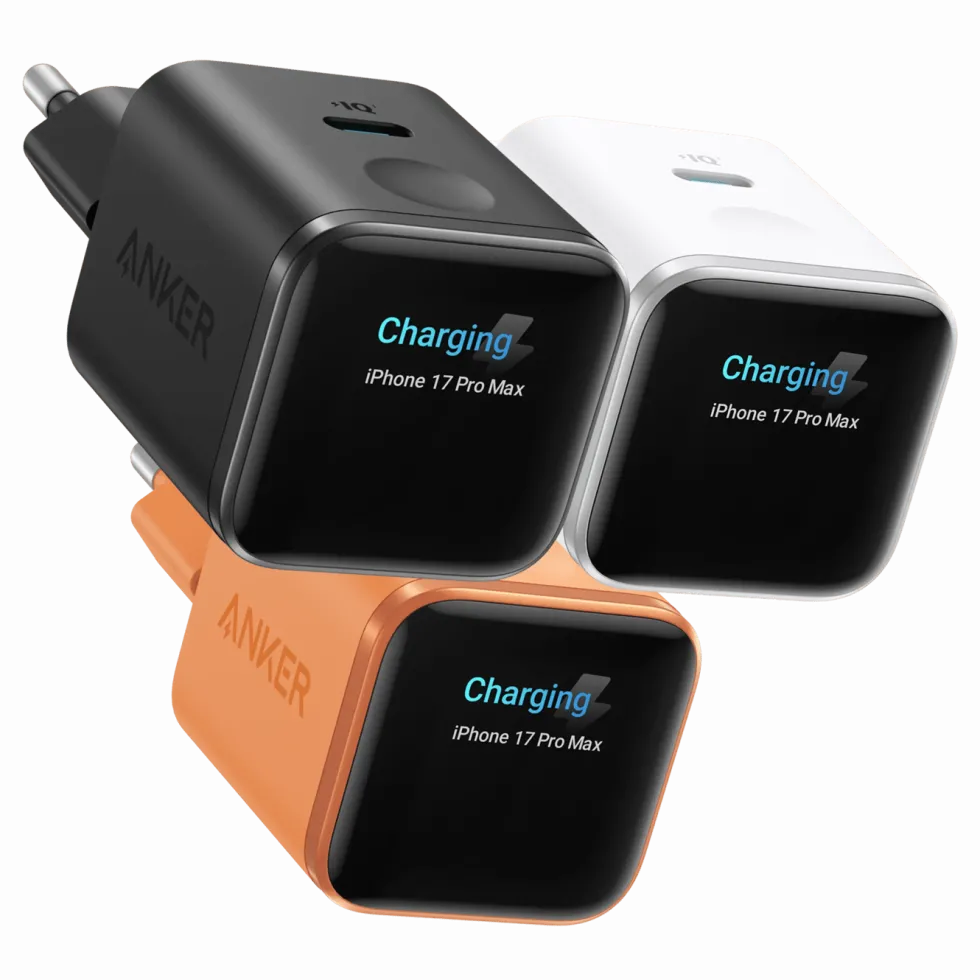 Anker Nano Charger 45 W USB-C-lader med smart display Oransje