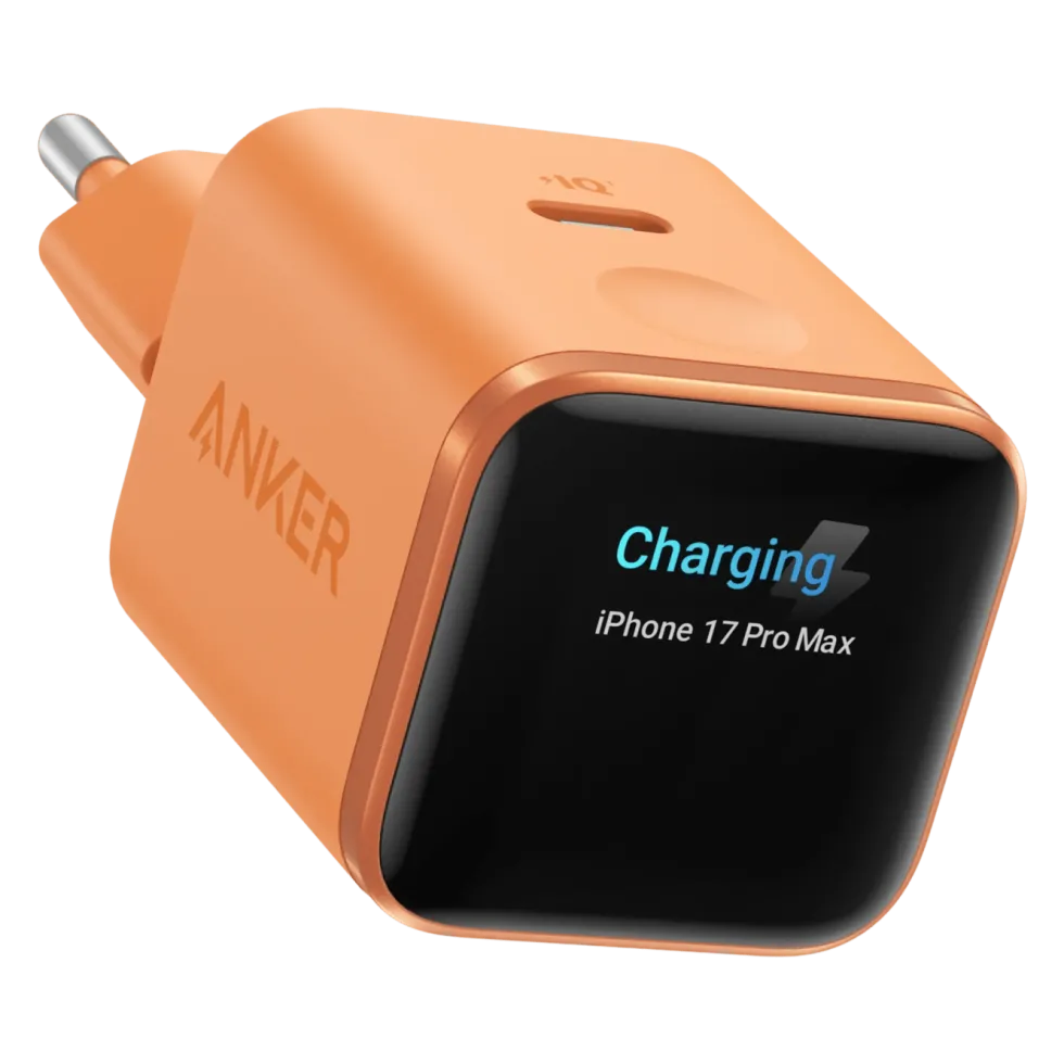 Anker Nano Charger 45 W USB-C-lader med smart display Oransje