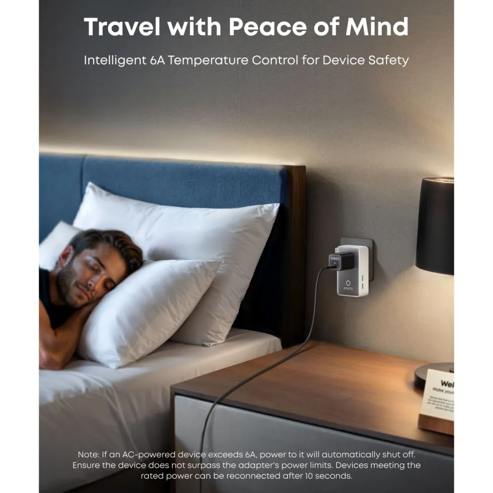 Anker Nano Travel Adapter 5-i-1-reiseadapter (20 W) Hvit