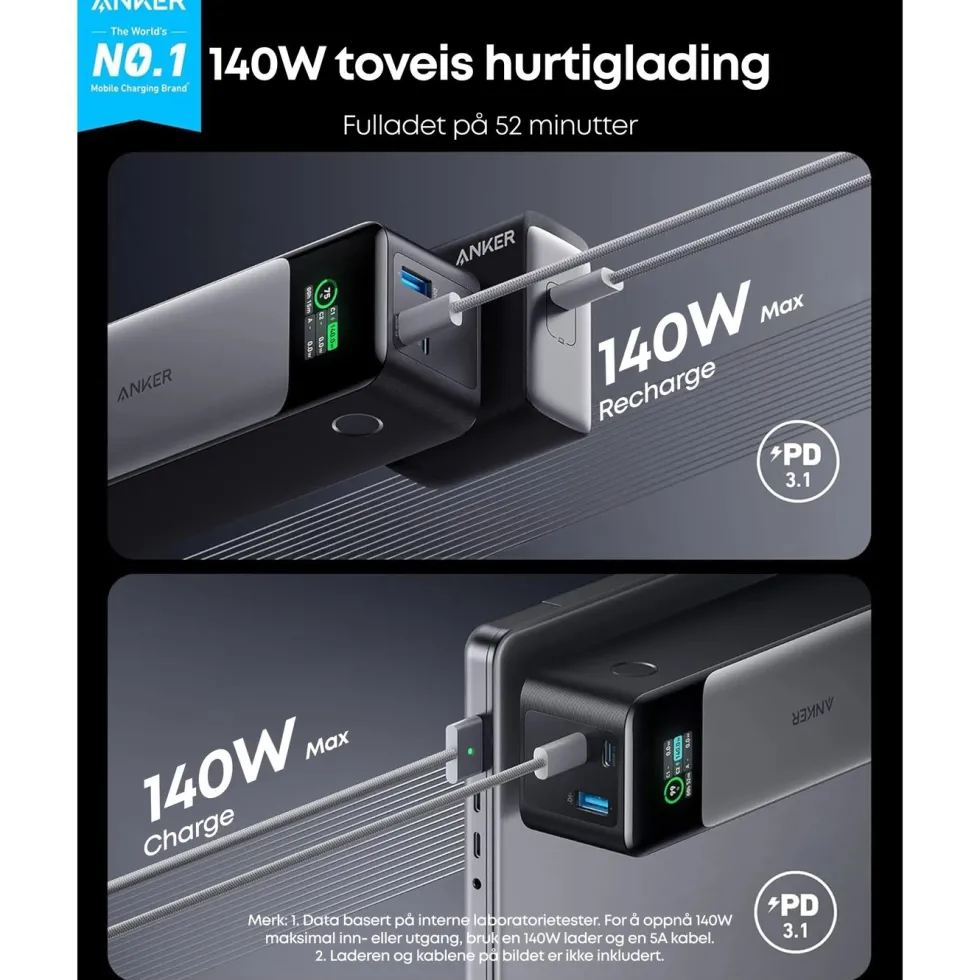 Anker 737 Powerbank 140 W PD 3.1 24000 mAh