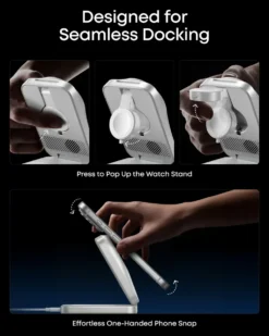 Anker Prime Foldable trådløs ladestasjon 3-i-1 MagGo Sølv
