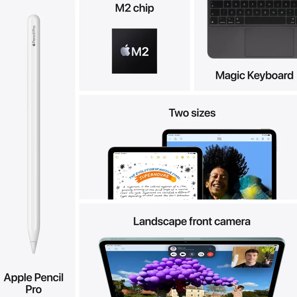 Apple iPad Air 11" (M2) 128 GB Wifi Stellargrå