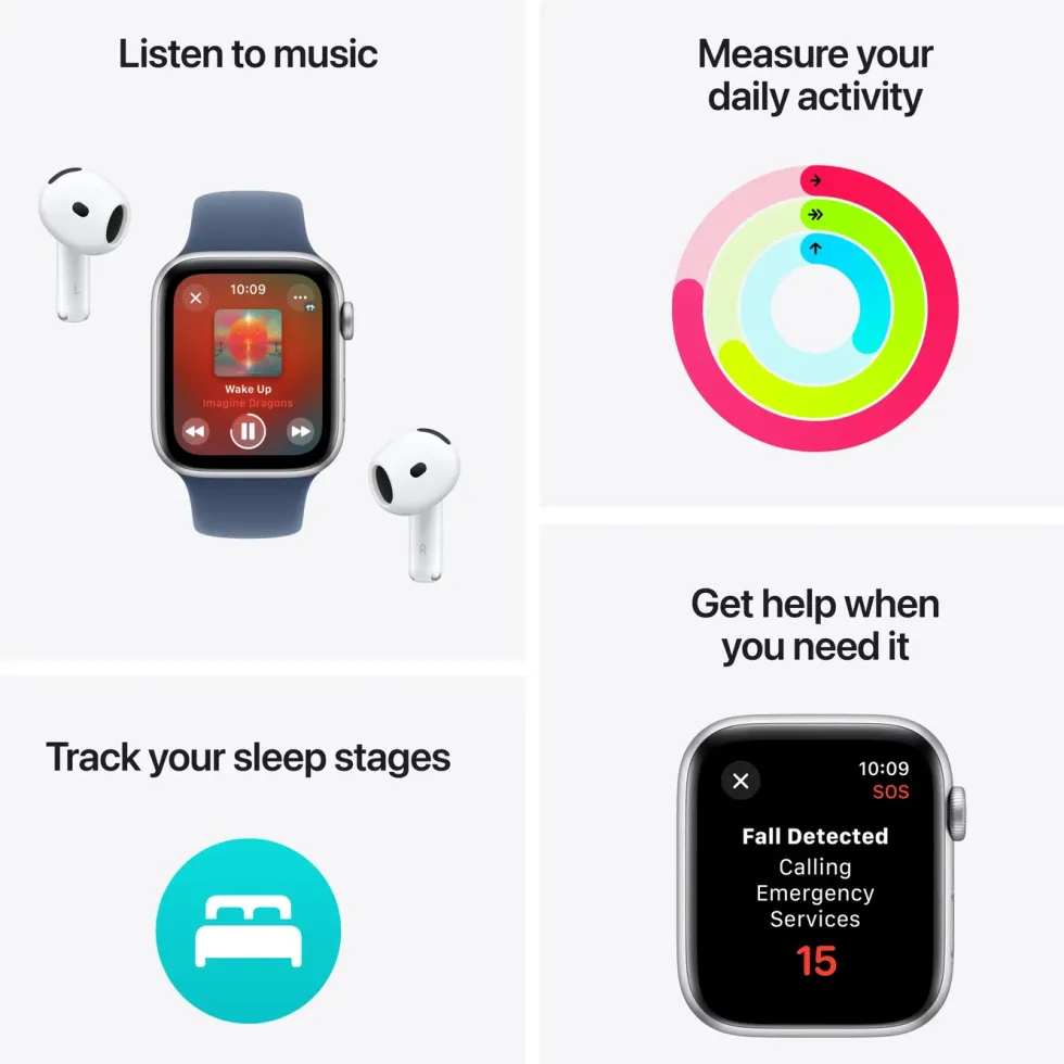 Apple Watch SE GPS 44 mm Midnight Case med Midnight Sport band M/L