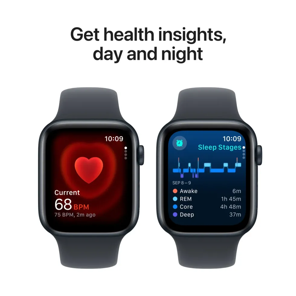 Apple Watch SE GPS 44 mm Midnight Case med Midnight Sport band M/L