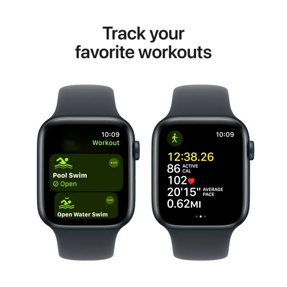 Apple Watch SE GPS 44 mm Midnight Case med Midnight Sport band M/L