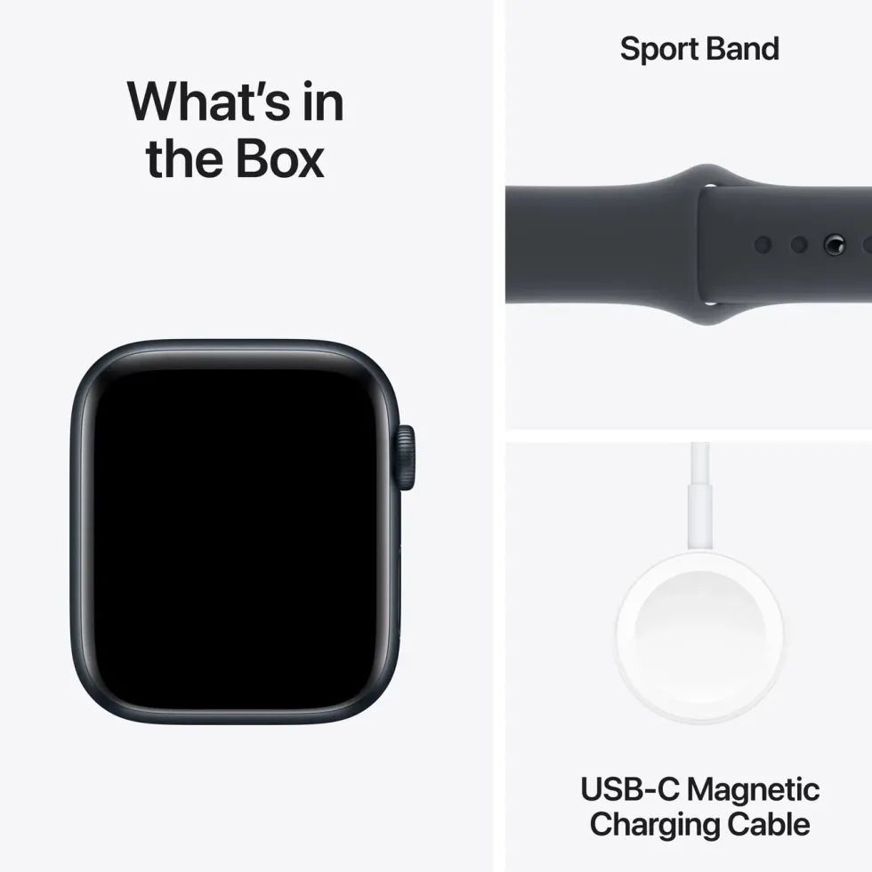 Apple Watch SE GPS 44 mm Midnight Case med Midnight Sport band M/L