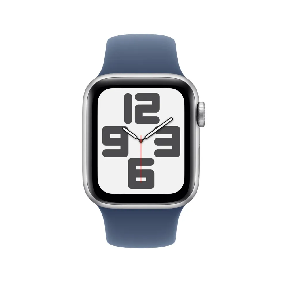 Apple Watch SE GPS 40 mm Silver Case med Denim Sport band M/L