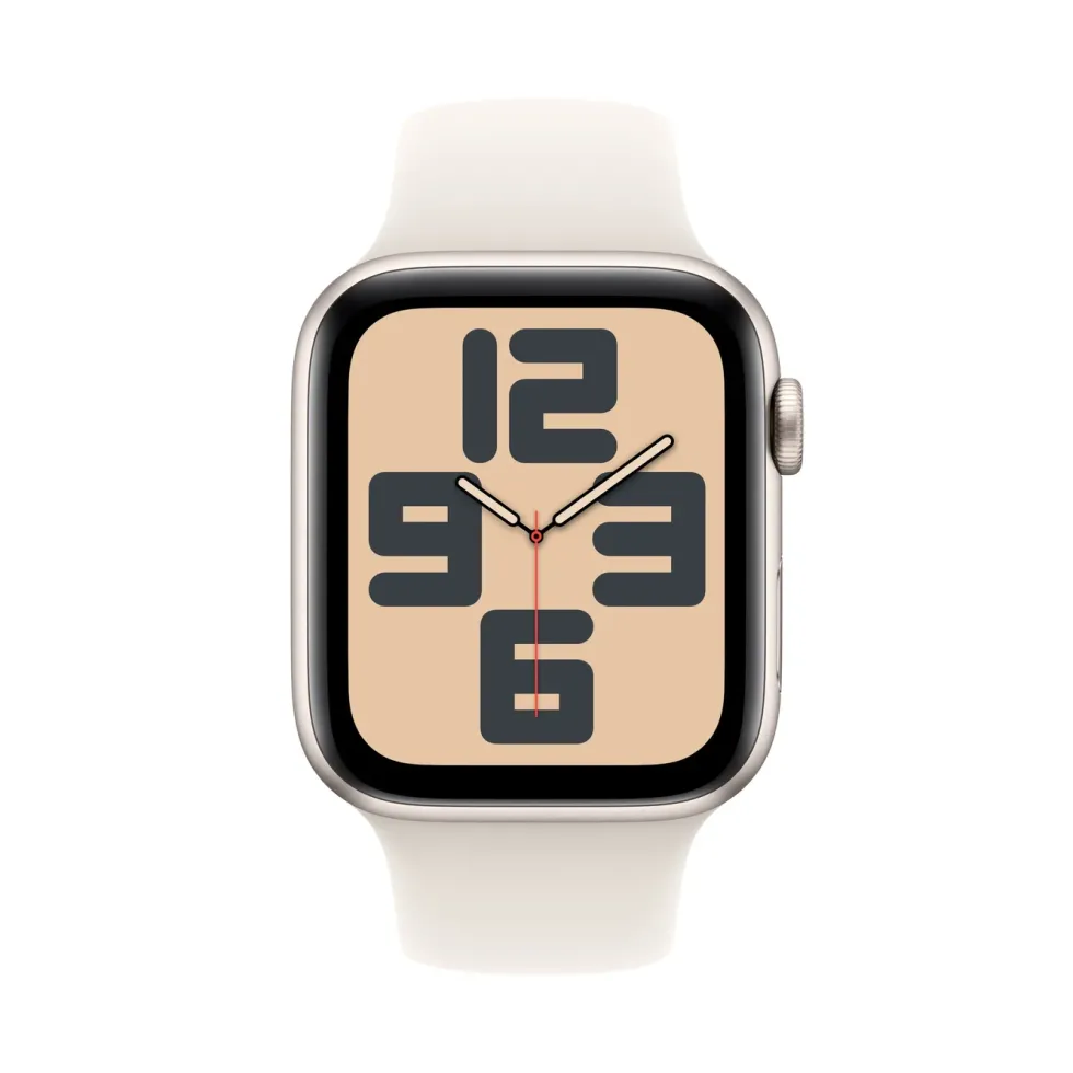 Apple Watch SE GPS 44 mm Starlight Case med Starlight Sport band M/L
