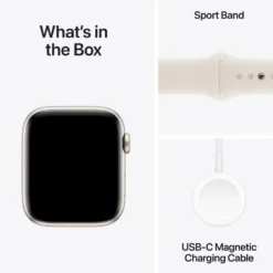 Apple Watch SE GPS 44 mm Starlight Case med Starlight Sport band M/L