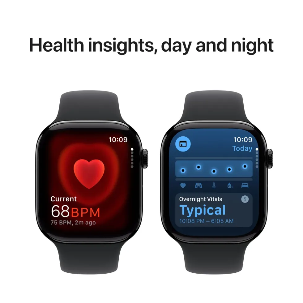 Apple Watch Series 10 GPS 46 mm Jet Black Case med Black Sport band M/L