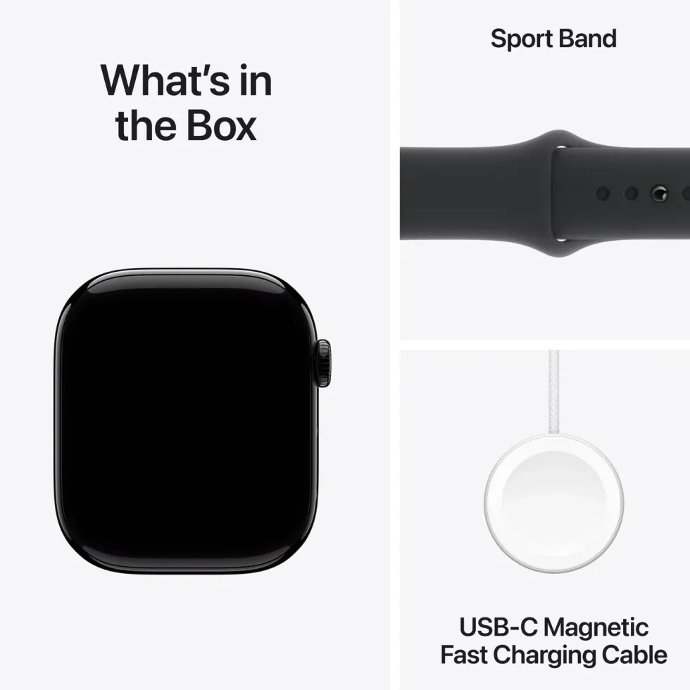 Apple Watch Series 10 GPS 46 mm Jet Black Case med Black Sport band M/L