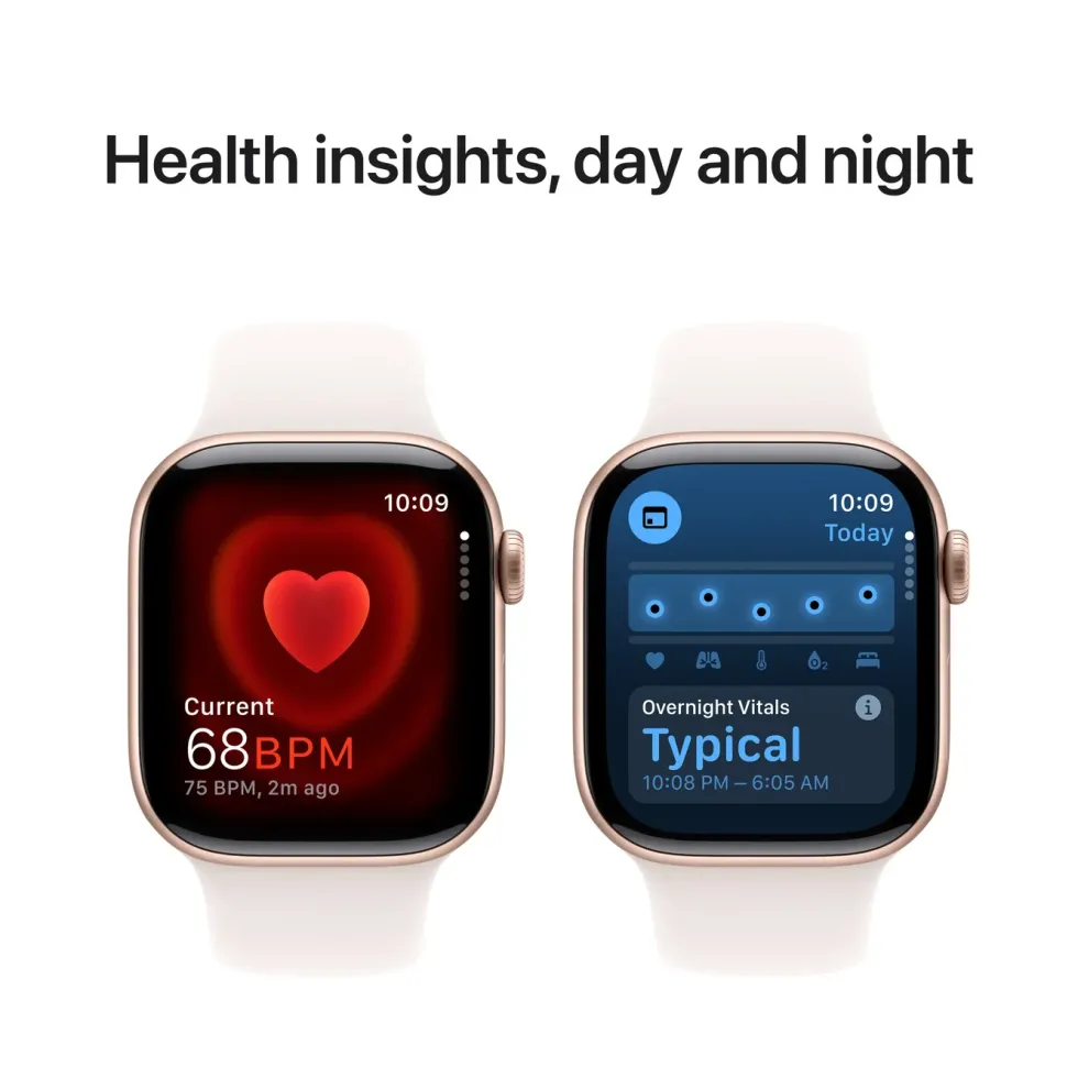 Apple Watch Series 10 GPS 42 mm Rose Gold Case med Light Blush Sport Band M/L