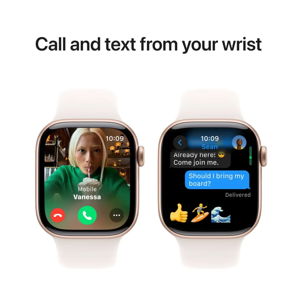 Apple Watch Series 10 GPS 42 mm Rose Gold Case med Light Blush Sport Band M/L