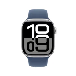 Apple Watch Series 10 GPS 42 mm Silver Case med Denim Sport Band M/L