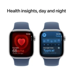 Apple Watch Series 10 GPS 42 mm Silver Case med Denim Sport Band M/L