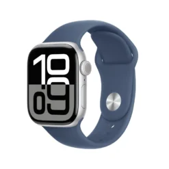 Apple Watch Series 10 GPS 42 mm Silver Case med Denim Sport Band S/M