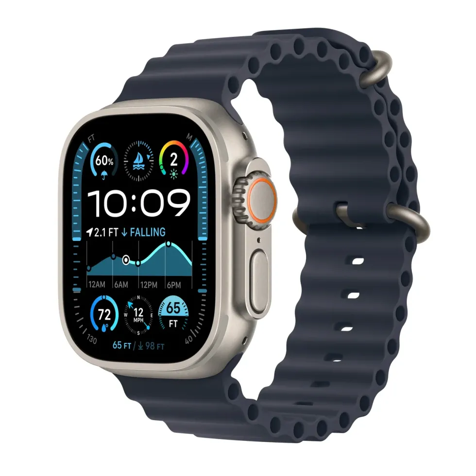 Apple Watch Ultra 2 GPS + Cellular Natural Titanium Case med Navy Ocean band