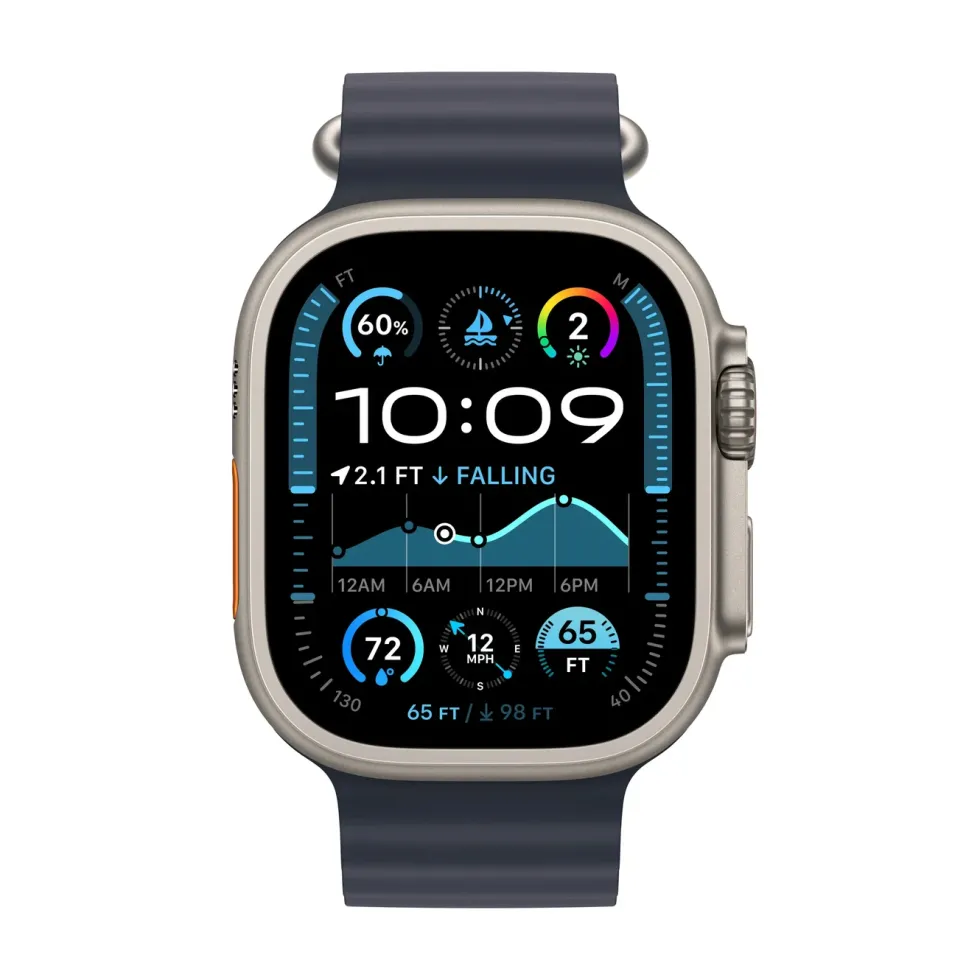 Apple Watch Ultra 2 GPS + Cellular Natural Titanium Case med Navy Ocean band