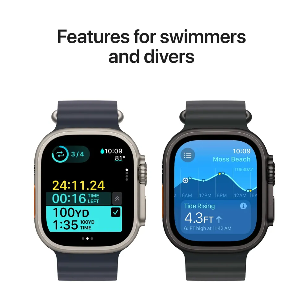 Apple Watch Ultra 2 GPS + Cellular Natural Titanium Case med Navy Ocean band