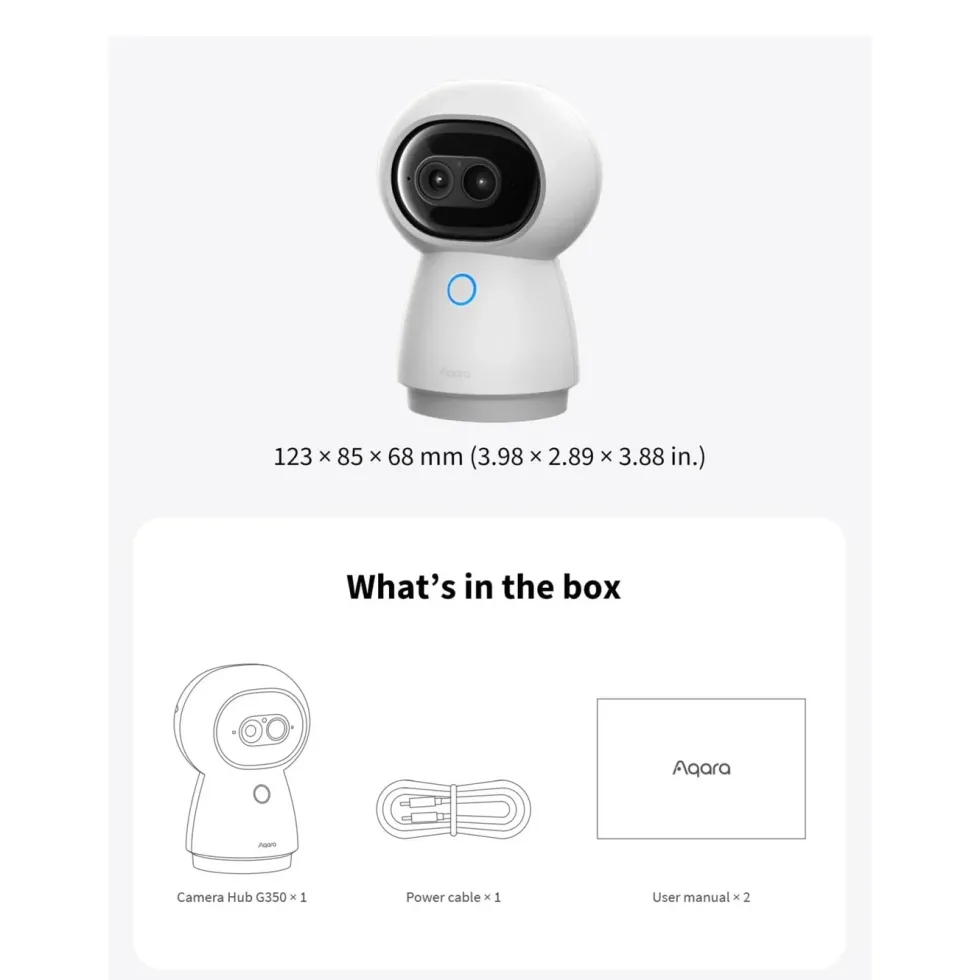 Aqara Camera Hub G350 4K overvåkningskamera og Matter-hub Hvit