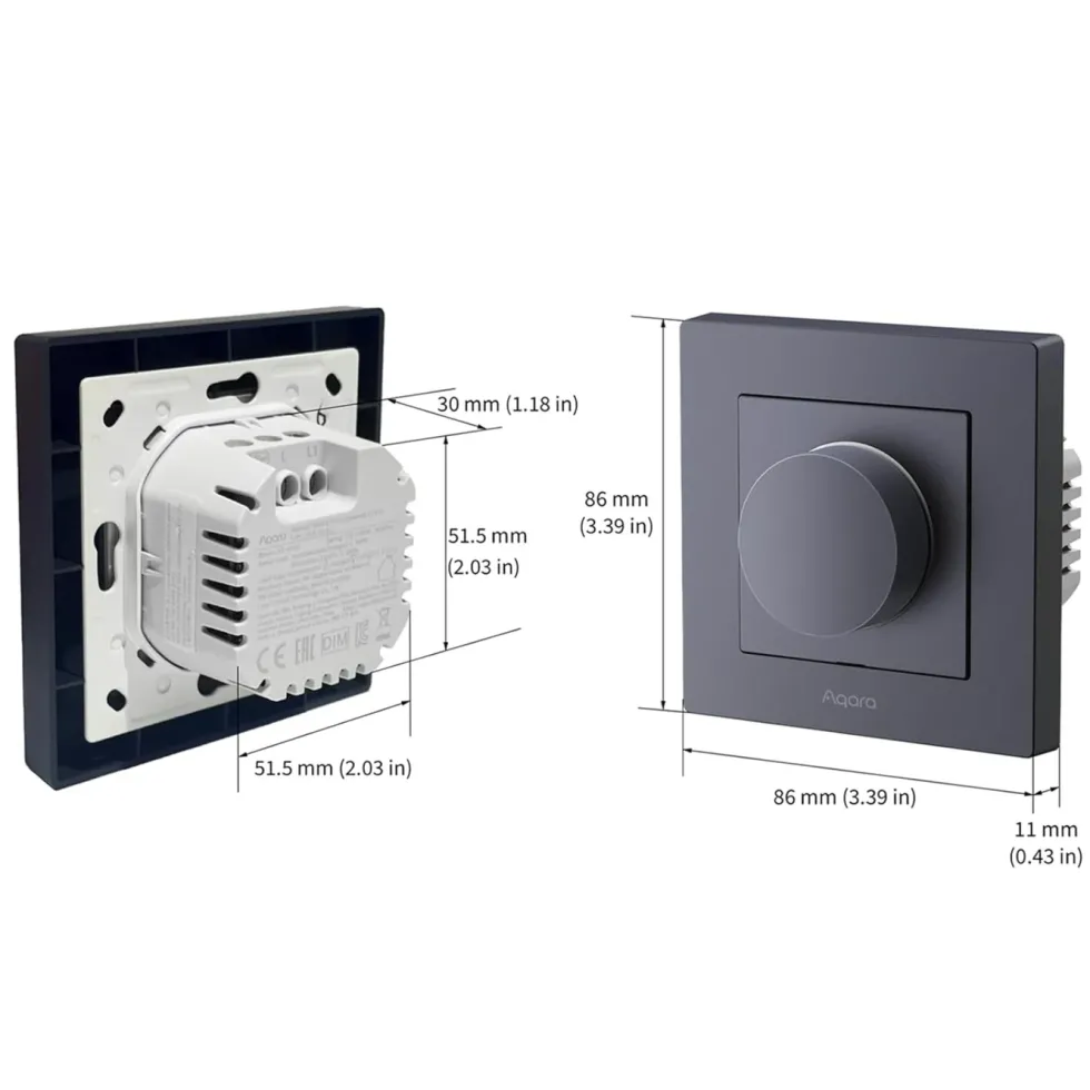 Aqara Dimmer Switch H2 EU – smart dimmer med dreieknapp Grå