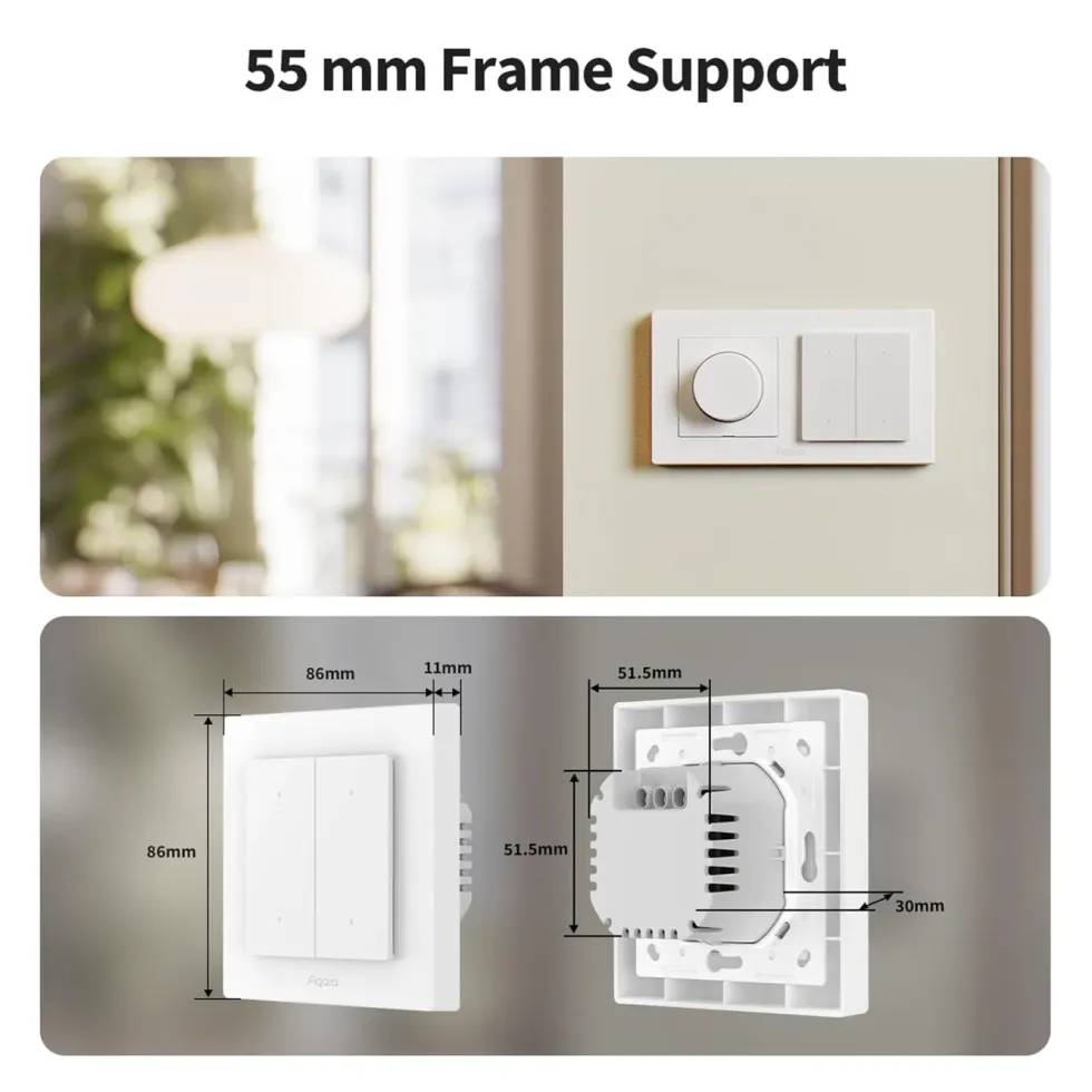 Aqara Shutter Switch H2 EU for rullegardiner og persienner