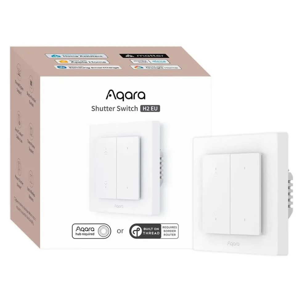 Aqara Shutter Switch H2 EU for rullegardiner og persienner