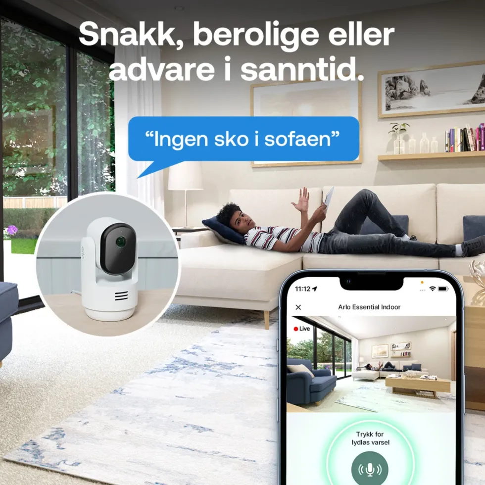 Arlo Essential 3 HD PTZ – Overvåkingskamera innendørs 2-pk.