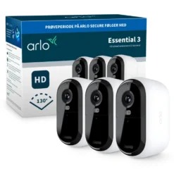 Arlo Essential 3 HD – Trådløst overvåkingskamera 3-pk.