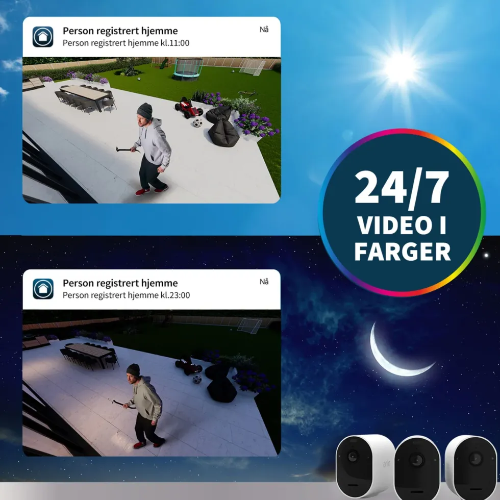 Arlo Pro 5 Spotlight – Trådløst overvåkingskamera 3-pk.