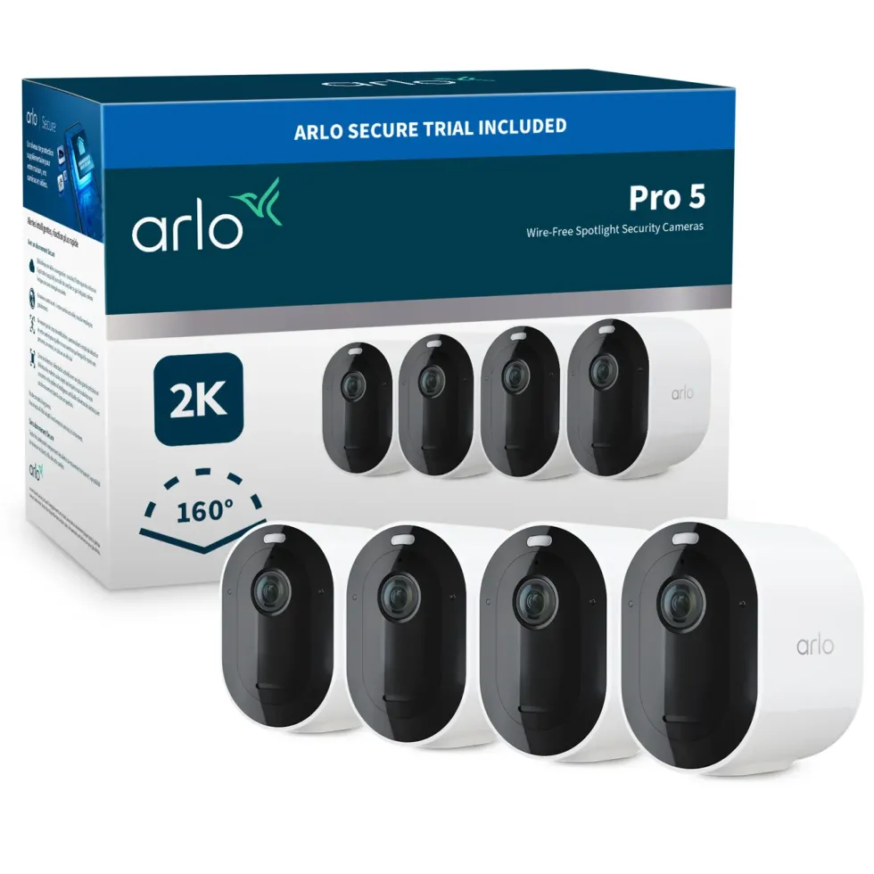 Arlo Pro 5 Spotlight – Trådløst overvåkingskamera 4-pk.