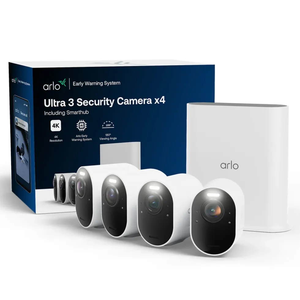 Arlo Ultra 3 4K – Trådløst overvåkingskamera 4-pk.