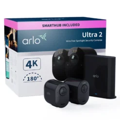 Arlo Ultra 2 Spotlight – Trådløst overvåkingskamera 2-pk. Svart