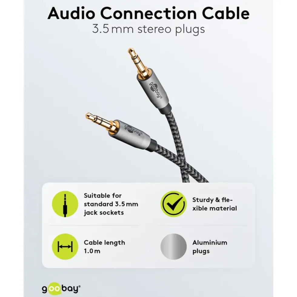 AUX-lydkabel 3,5 mm 1 m