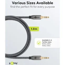 AUX-lydkabel 3,5 mm 1 m