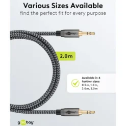 AUX-lydkabel 3,5 mm 2 m