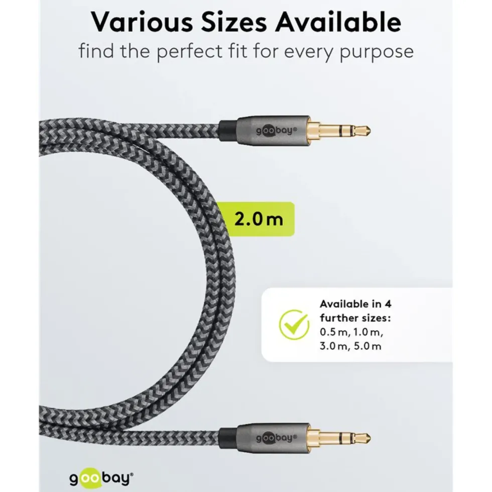 AUX-lydkabel 3,5 mm 2 m