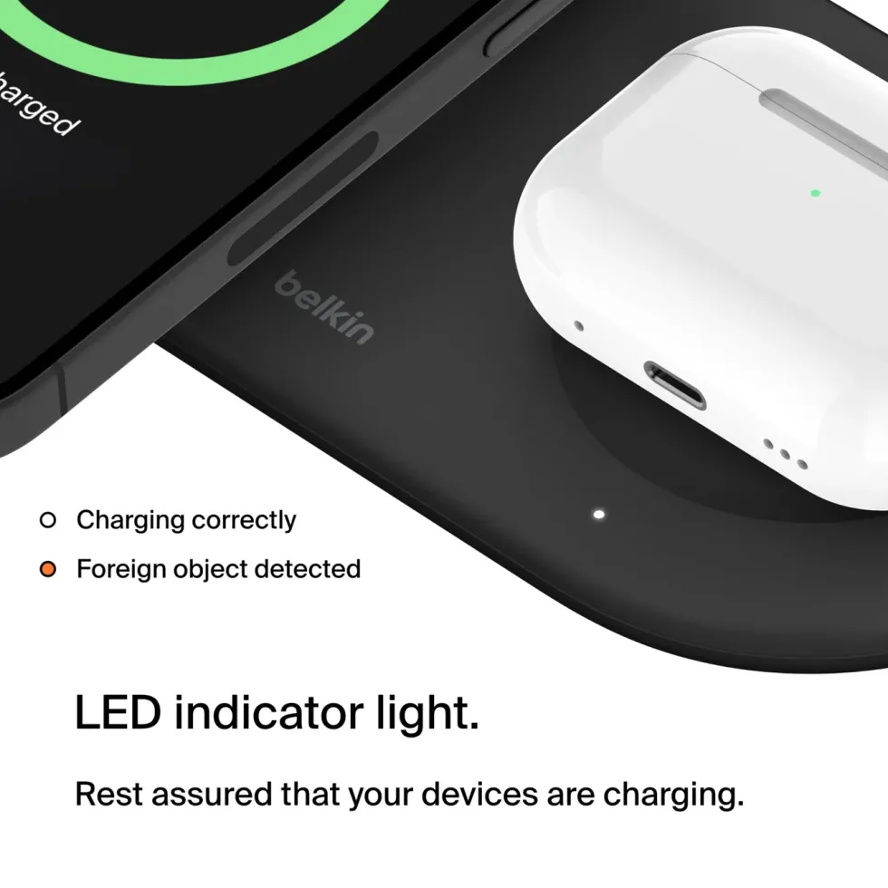 Belkin BoostCharge Pro 2-i-1 med Qi2 15 W Svart