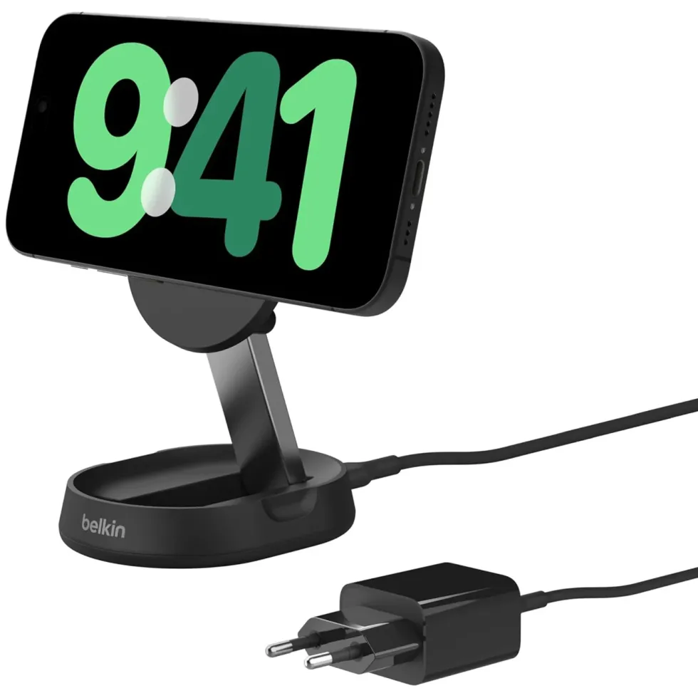 Belkin BoostCharge Pro Ladestativ med Qi2 15 W Svart