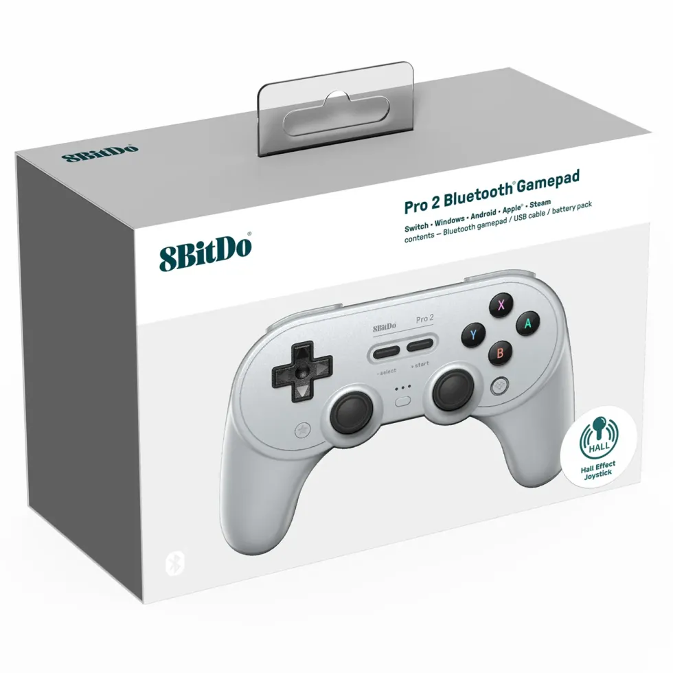 8Bitdo Pro 2 Bluetooth Hall Edition Håndkontroller Grå