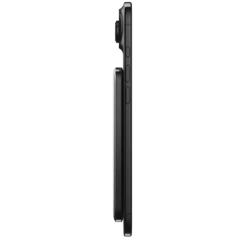 BMX Ultratynt magnetisk Qi2-powerbank 5000 mAh, semi-solid-state i titan Black
