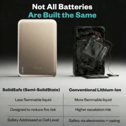 BMX Ultratynt magnetisk Qi2-powerbank 5000 mAh, semi-solid-state i titan Gold